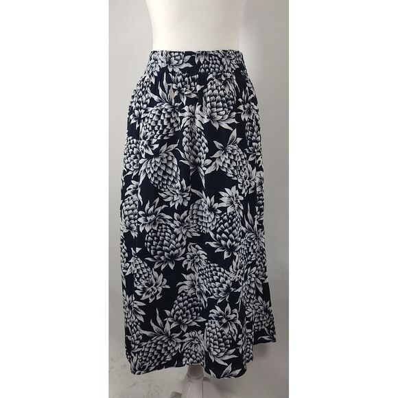 J Crew Pineapple Print Maxi Skirt Elastic Waist Flowy Comfy XS - Picture 2 of 7